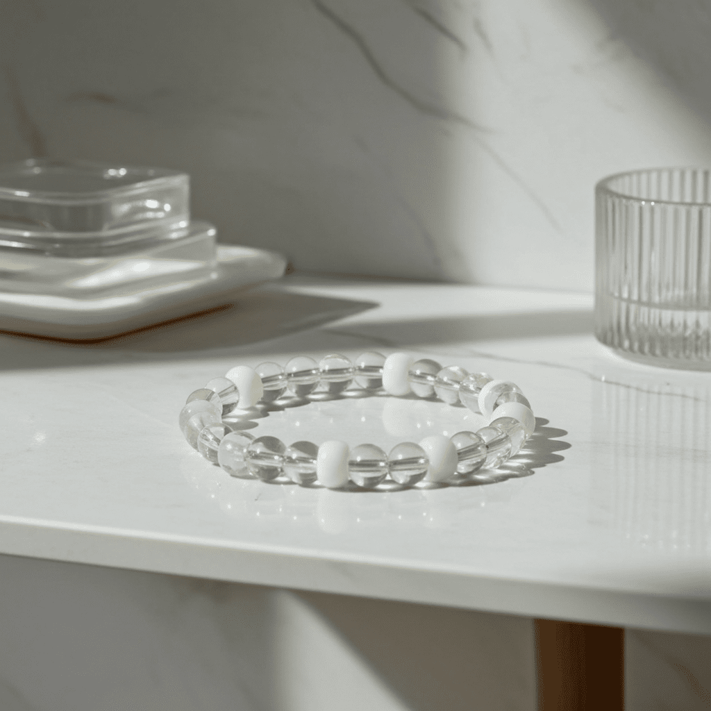 Glass Bead Stretch Bracelet | Minimalist Jewelry - Wonderfully Made by Devan