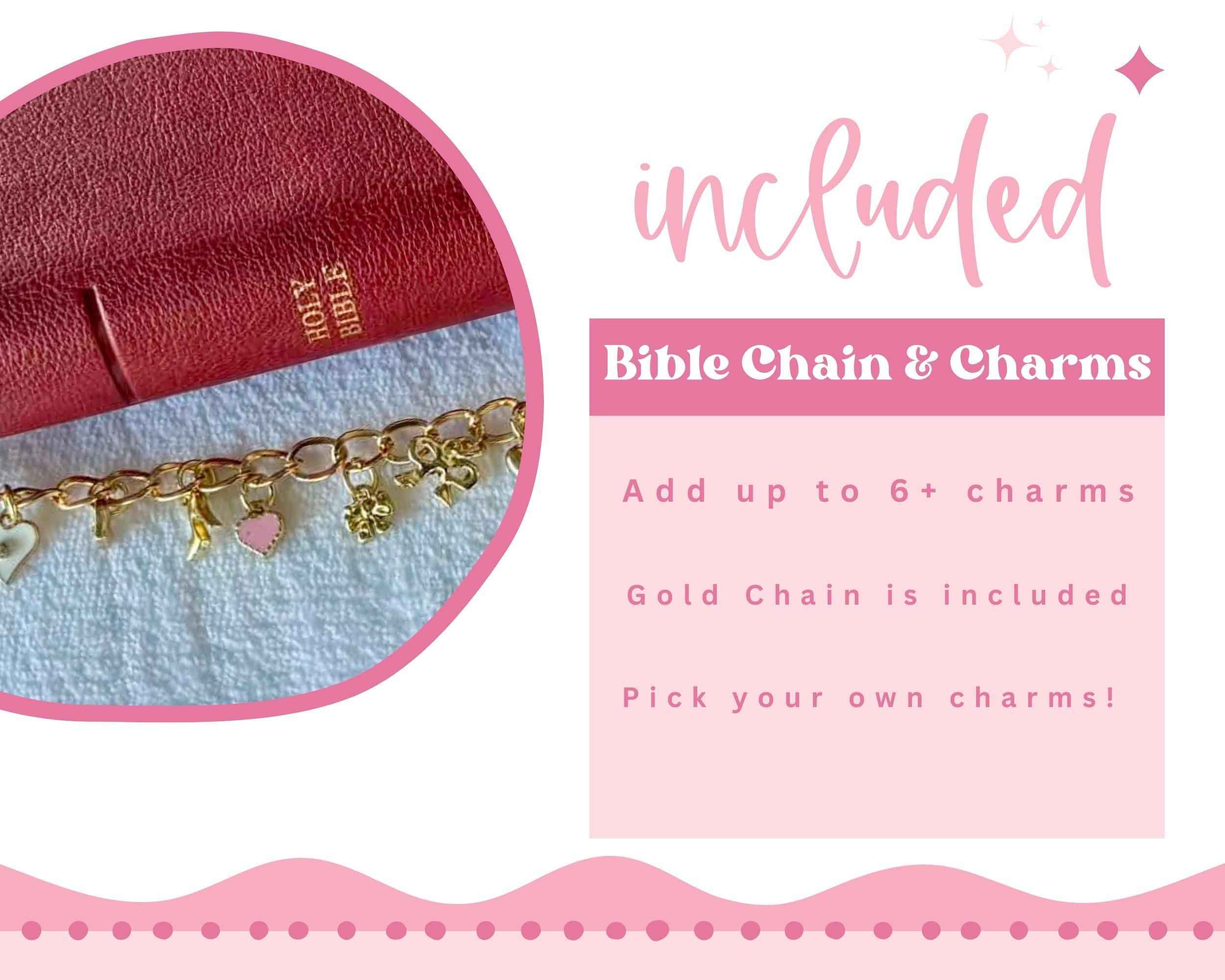 Gold Bible Charm Chain | Bible Bookmark