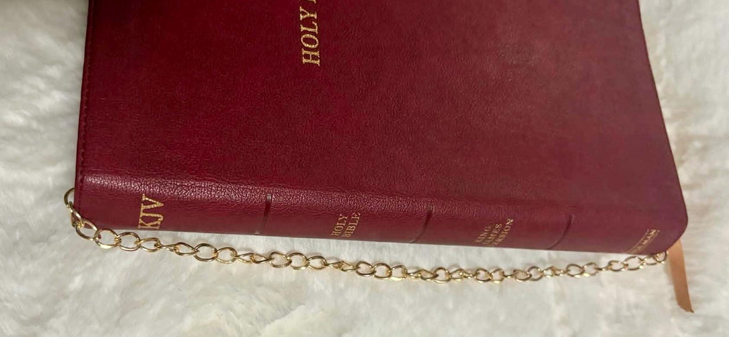 Gold Bible Charm Chain | Bible Bookmark - Wonderfully Made by Devan