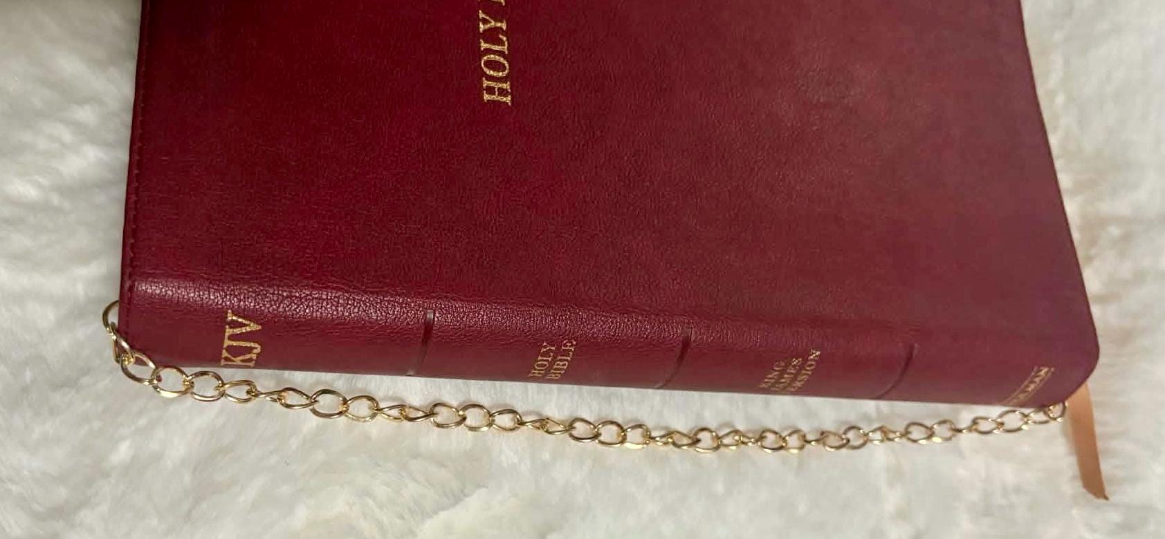 Gold Bible Charm Chain | Bible Bookmark - Wonderfully Made by Devan