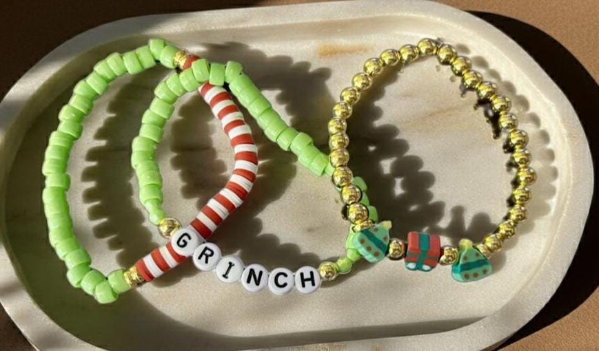 Grinch Stretch Bracelet Stack - Wonderfully Made by Devan