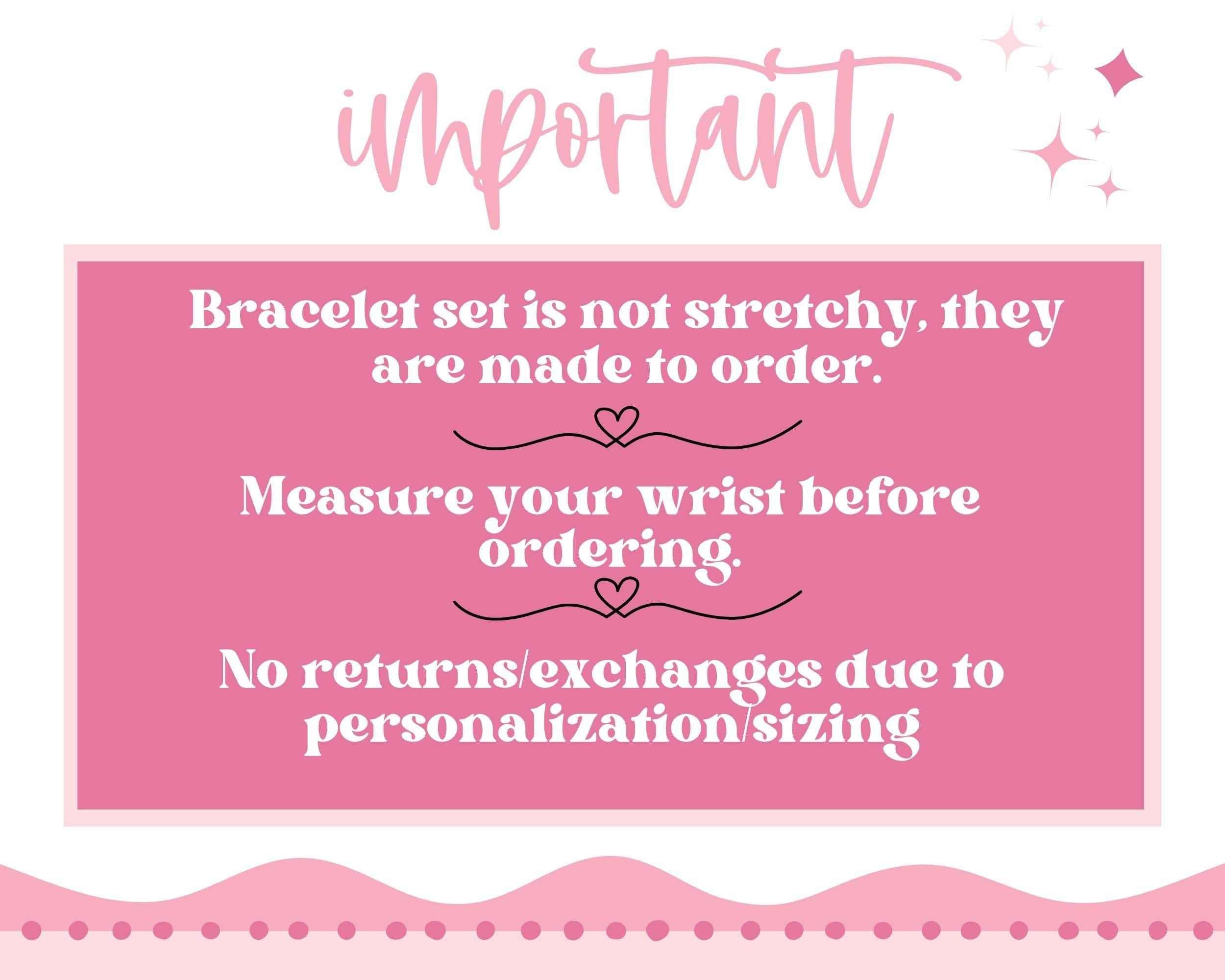 Personalized Heishi Bracelet Set, Name Bracelet Stack, Orange Name Heishi Bead Bracelet Set