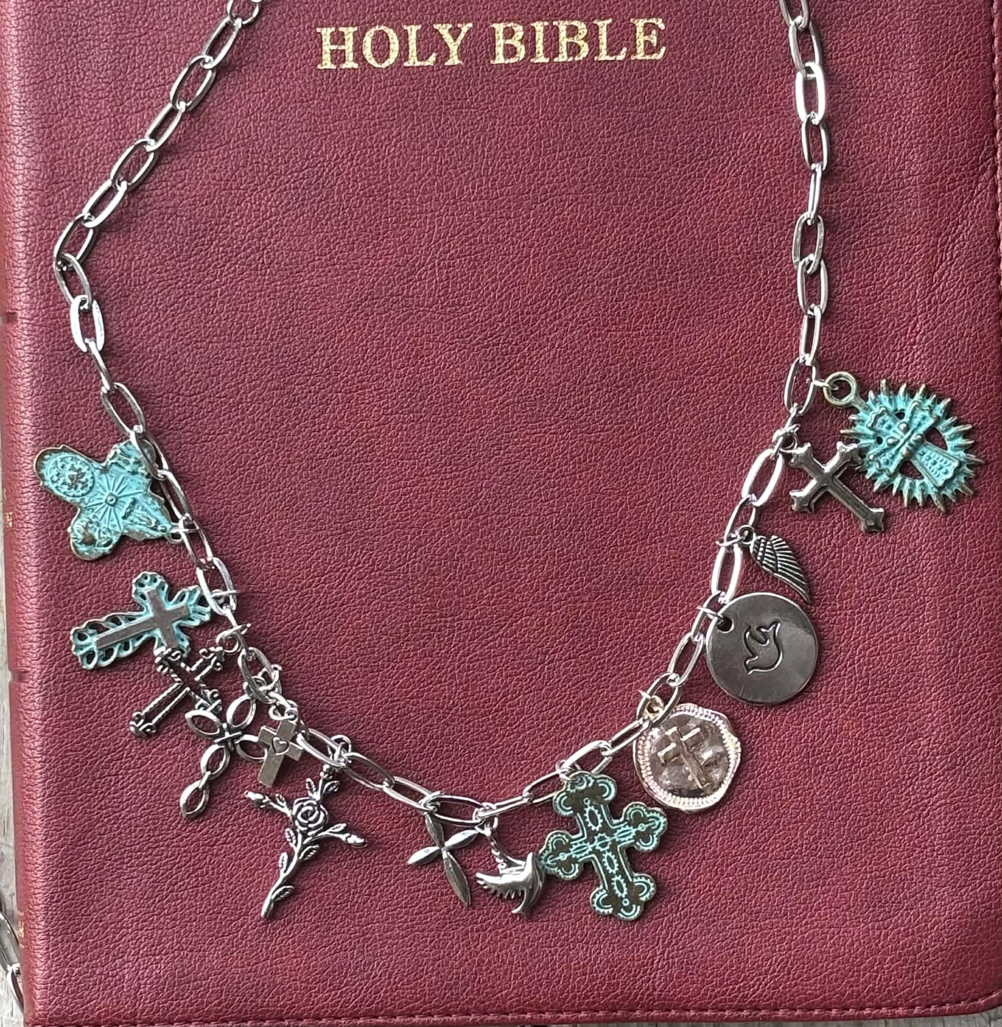 Personalized Bible Charm Chain, Christian Keychain, Faith Gift - Wonderfully Made by Devan
