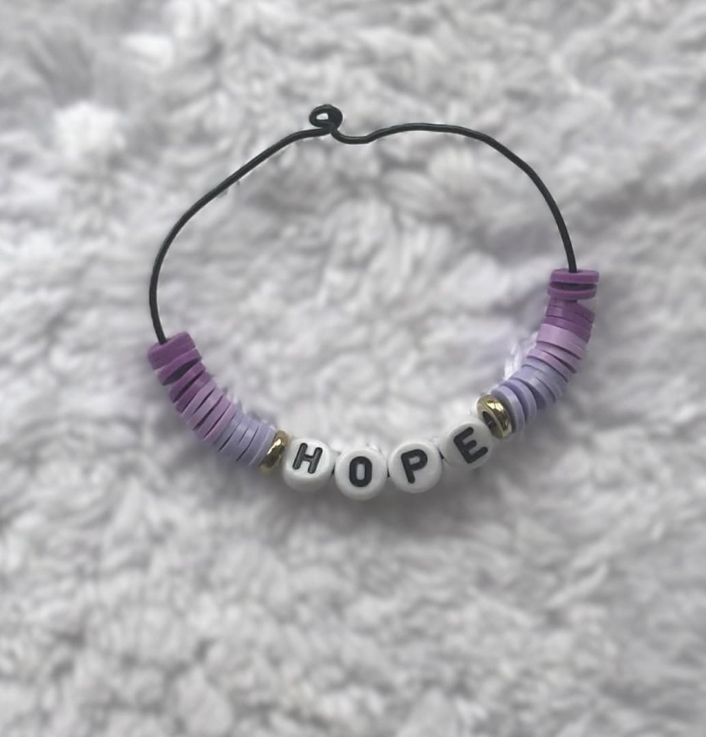 Personalized Tumbler Handle Charm, Heishi Beads, Stanley Accessory - Wonderfully Made by Devan