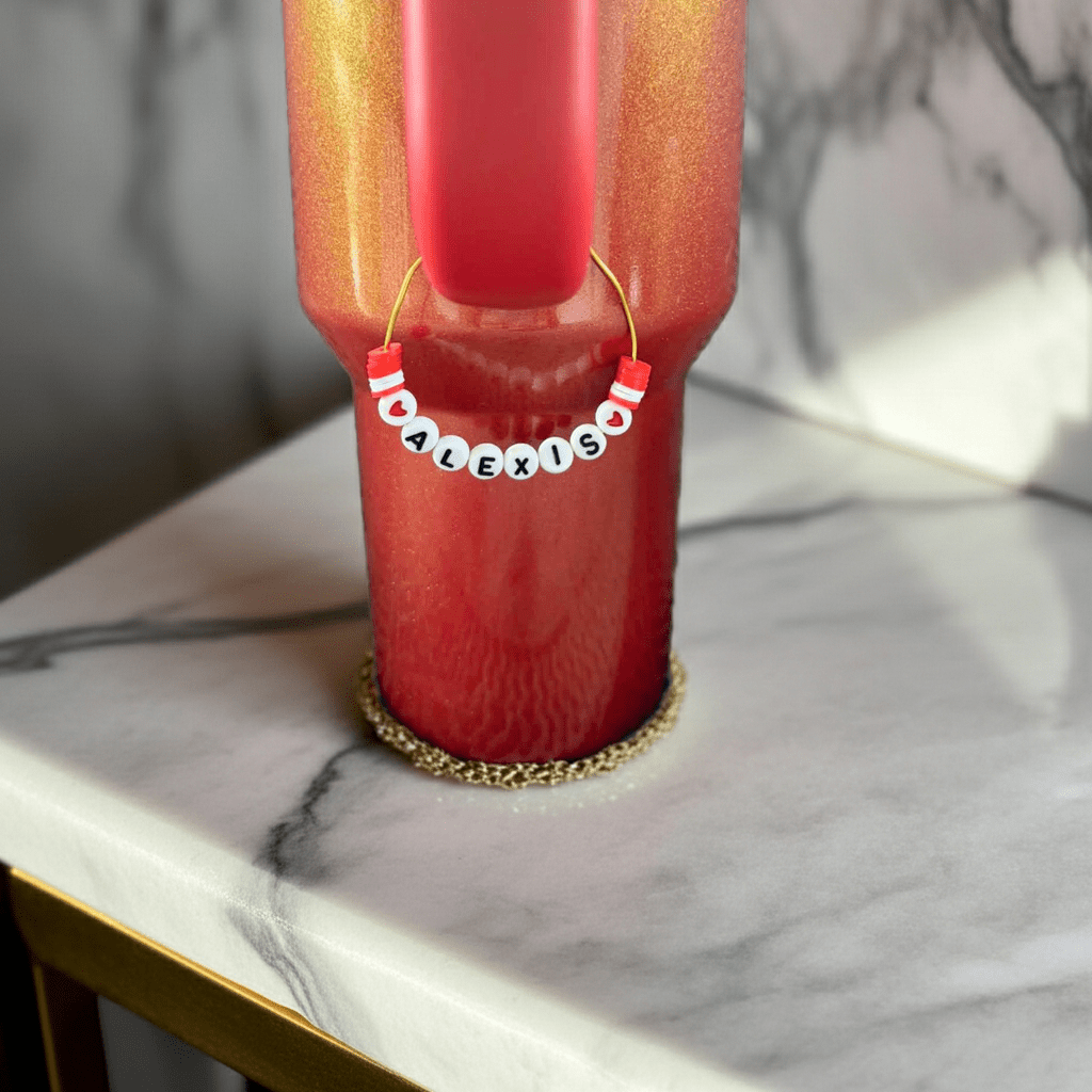 Personalized Valentines Day Tumbler Charm - Wonderfully Made by Devan