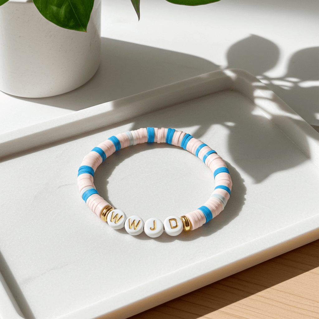 WWJD Faith Bracelet | Christian Beaded Bracelet - Wonderfully Made by Devan